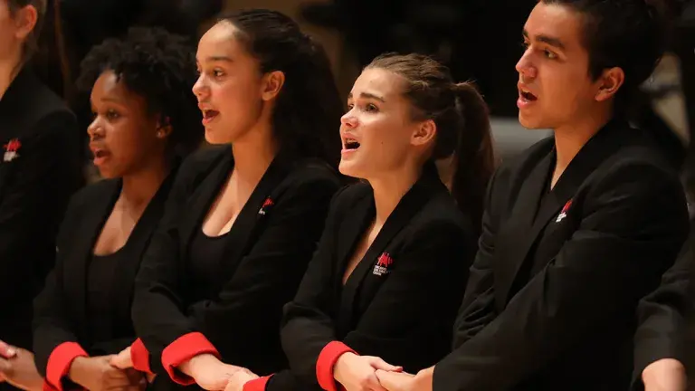 choral group of students performing